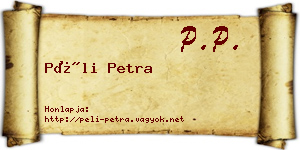 Péli Petra névjegykártya
